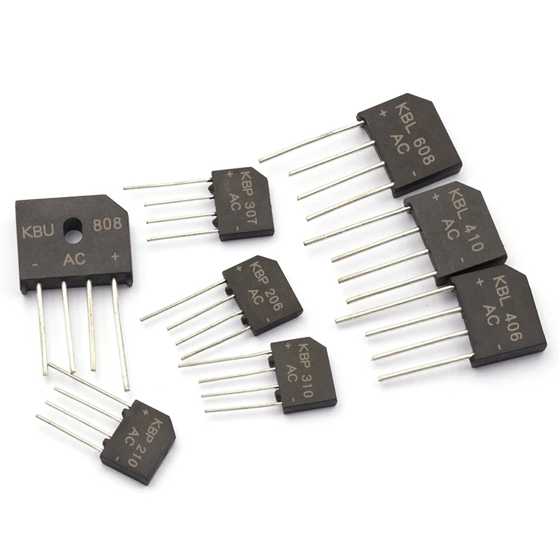 10pcs KBP310 Rectifier Bridge Stack Four Feet KBP307 KBP206 KBU810 KBU808 KBL608 KBL808 KBL406 KBJ1510 KBL10 Rectifier 2A 3A 4A