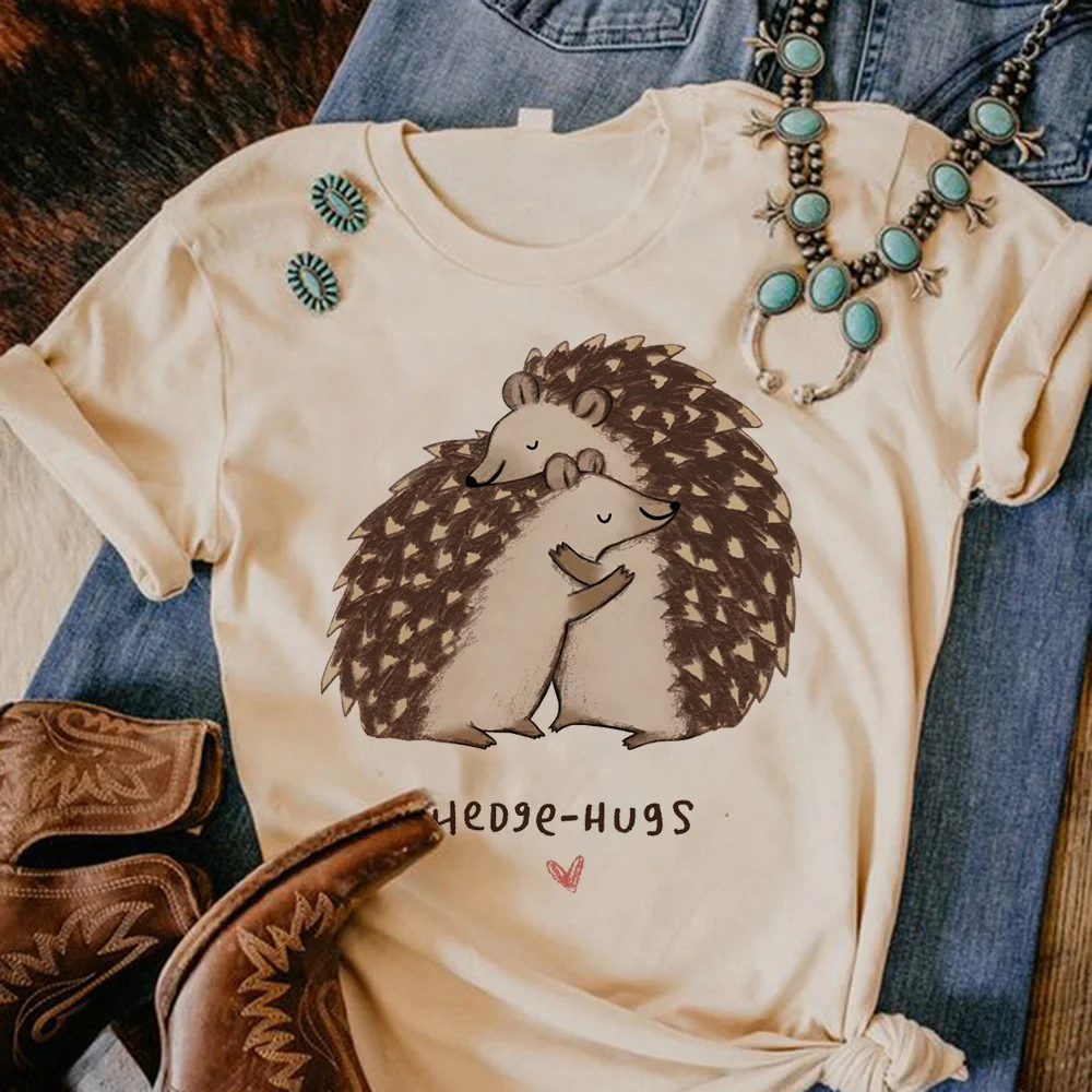 Hedgehog tshirt women harajuku Y2K funny t-shirts girl streetwear designer comic clothing