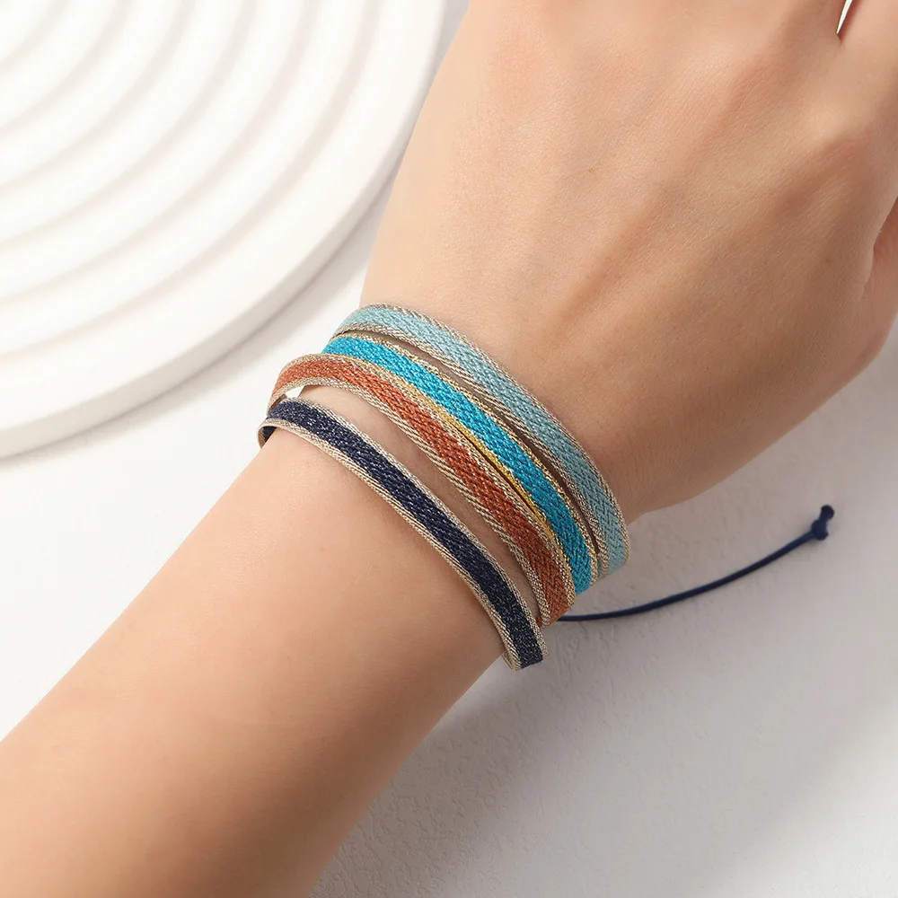 Vintage Nepal Tibetan Weaved Lucky Fabric Bracelet Women Men Colorful Ethnic Friendship Cloth Bracelet For Women Jewelry image 4