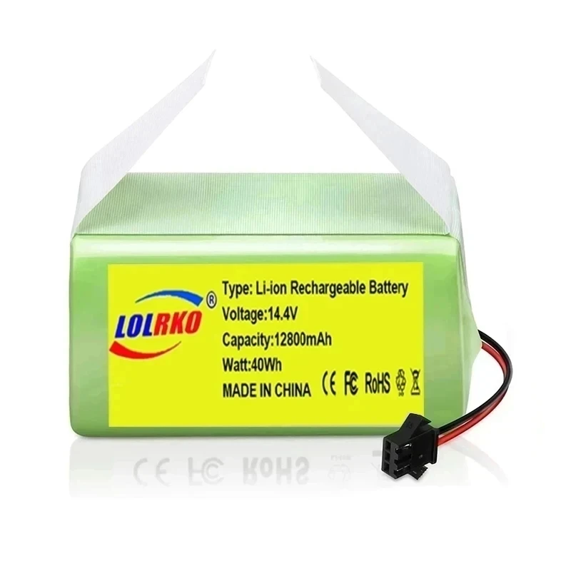 14.4V Battery 12800mAh INR18650 4S1P , For DEXP MMB-300 X500 X520 X600 Mamibot EXVAC660 EXVAC880 Robot Vacuum Cleaner Battery