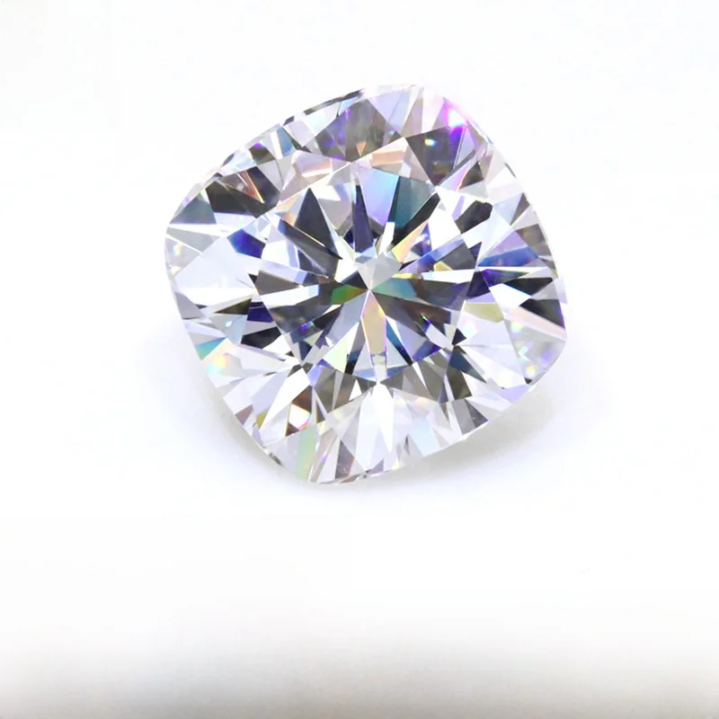 

Оптовая продажа с фабрики УльтрабелыйКрасочный толстый квадратный муассанит Подушка в форме белого цвета Подушка Муассанит Свободный камень