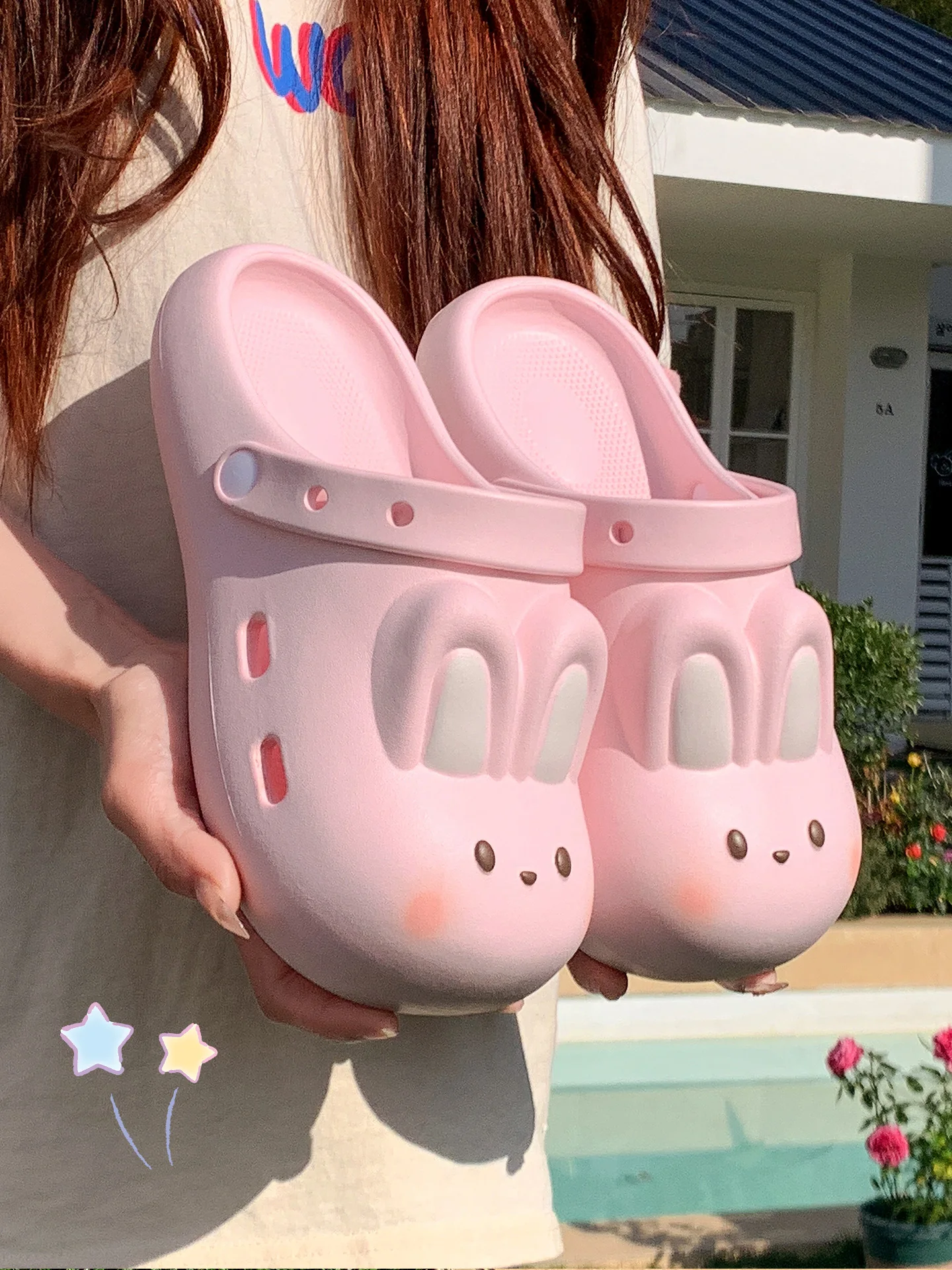 Cute Beaver Cartoon Slippers Women Men Summer EVA Soft Platform Slides Antibacterial Shock Absorption Non-slip Home Bathroom San