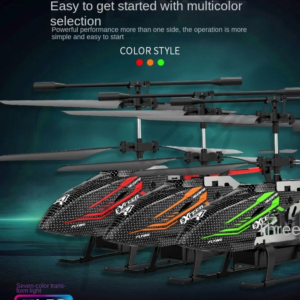 Alloy ABS 7 LED Colors RC Helicopters 3.5CH USB Charging Flying Helicopter Toy High Control Fixed Height Rechargeable