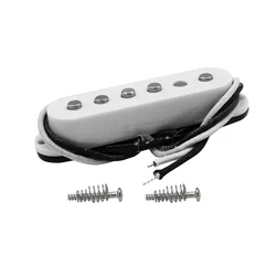 FLEOR Vintage Staggered Alnico 5 Single Coil Pickup 52mm Neck Pickup White for ST Guitar Parts