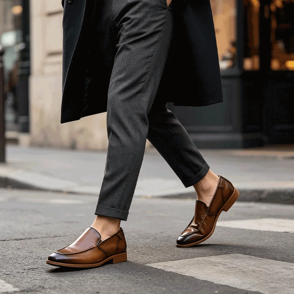 Desai Men's 2026 Autumn Slip‑on Loafer Leather Shoes Simple Business Formal Dress Shoes For Office Daily Commute Occasions