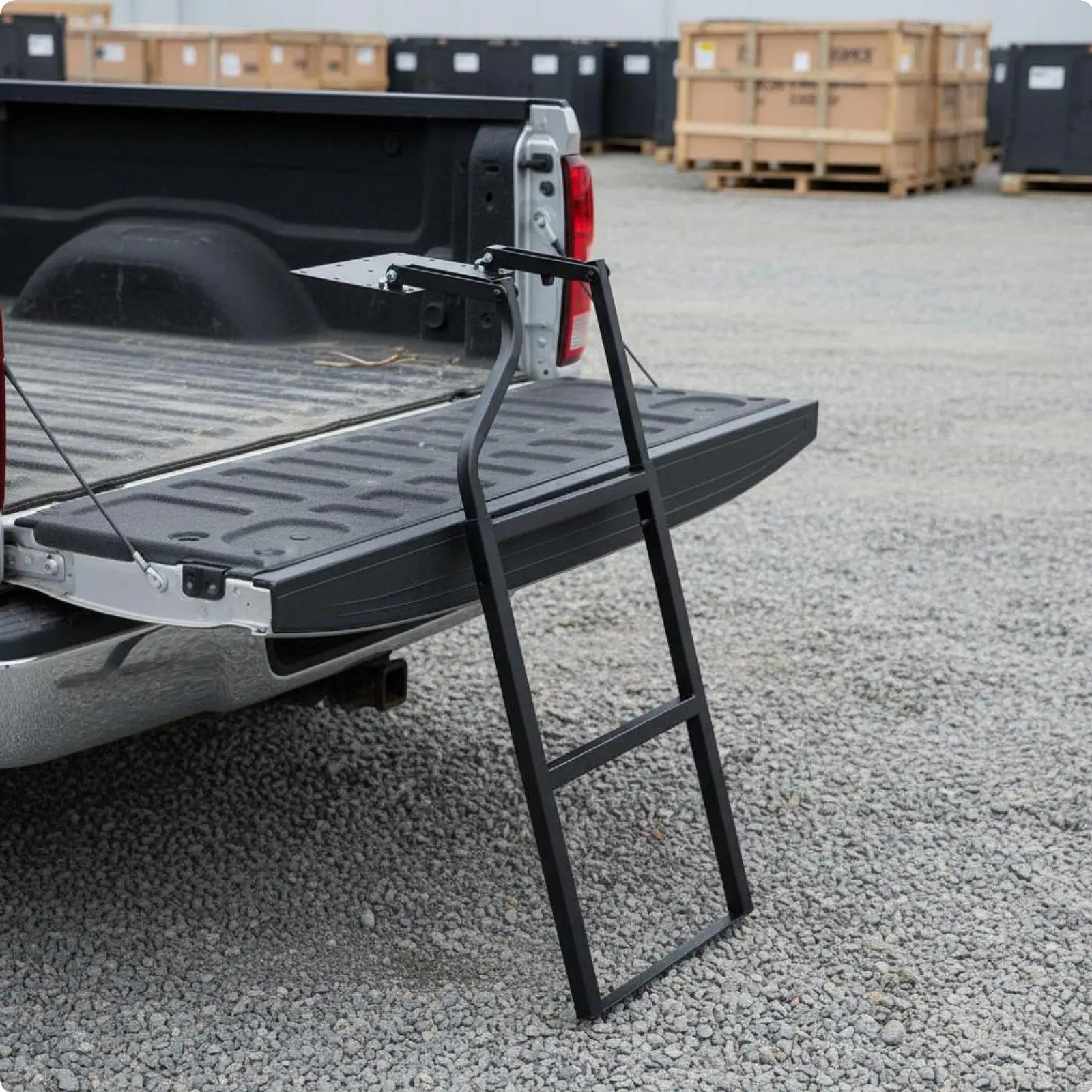 Pickup Truck Tailgate Ladder Anti-Slip Retractable Tailgate Ladder Adjustable Height Foldable Truck Bed Step for Worksite,