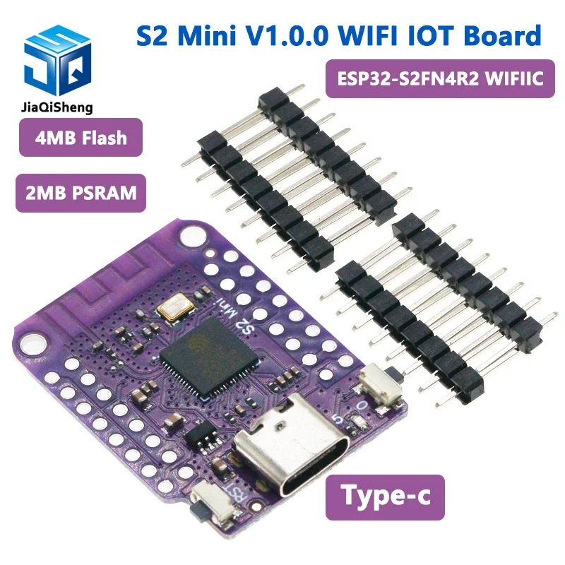 S2 Mini V1.0.0 WIFI IOT Board based ESP32-S2FN4R2 ESP32-S2 4MB FLASH 2MB PSRAM MicroPython Arduino Compatible Development Board