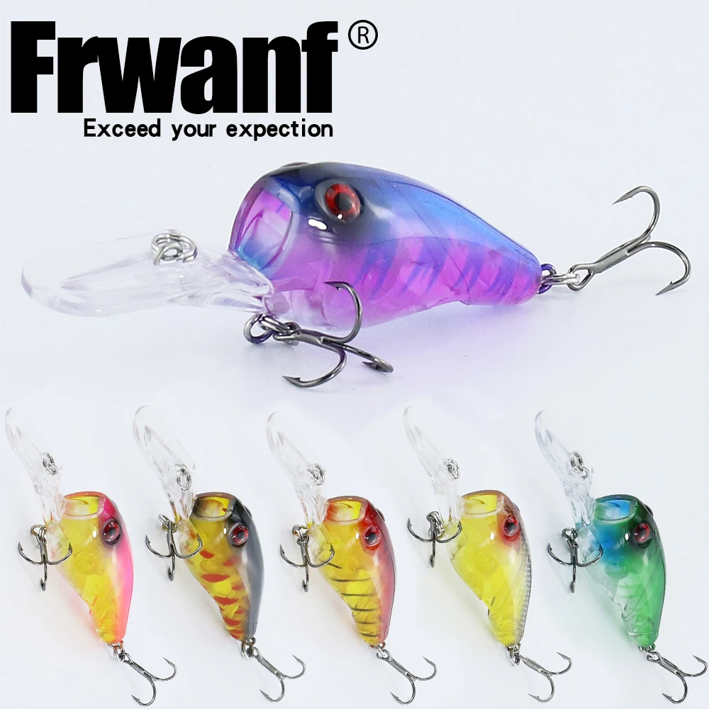 

Frwanf 6 Pcs/lot Crankbaits 9.5cm 11.5g Treble Hooks Pleastic Artificial Hard Bait Fishing Lure Wobblers