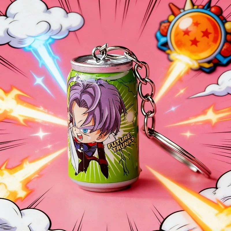 

Hot Dragon Ball Anime Creativity Keychain Son Goku Kakarotto Vegeta Trunks Key chain Cans Figure Toys Cartoon Keyring Gift Toys