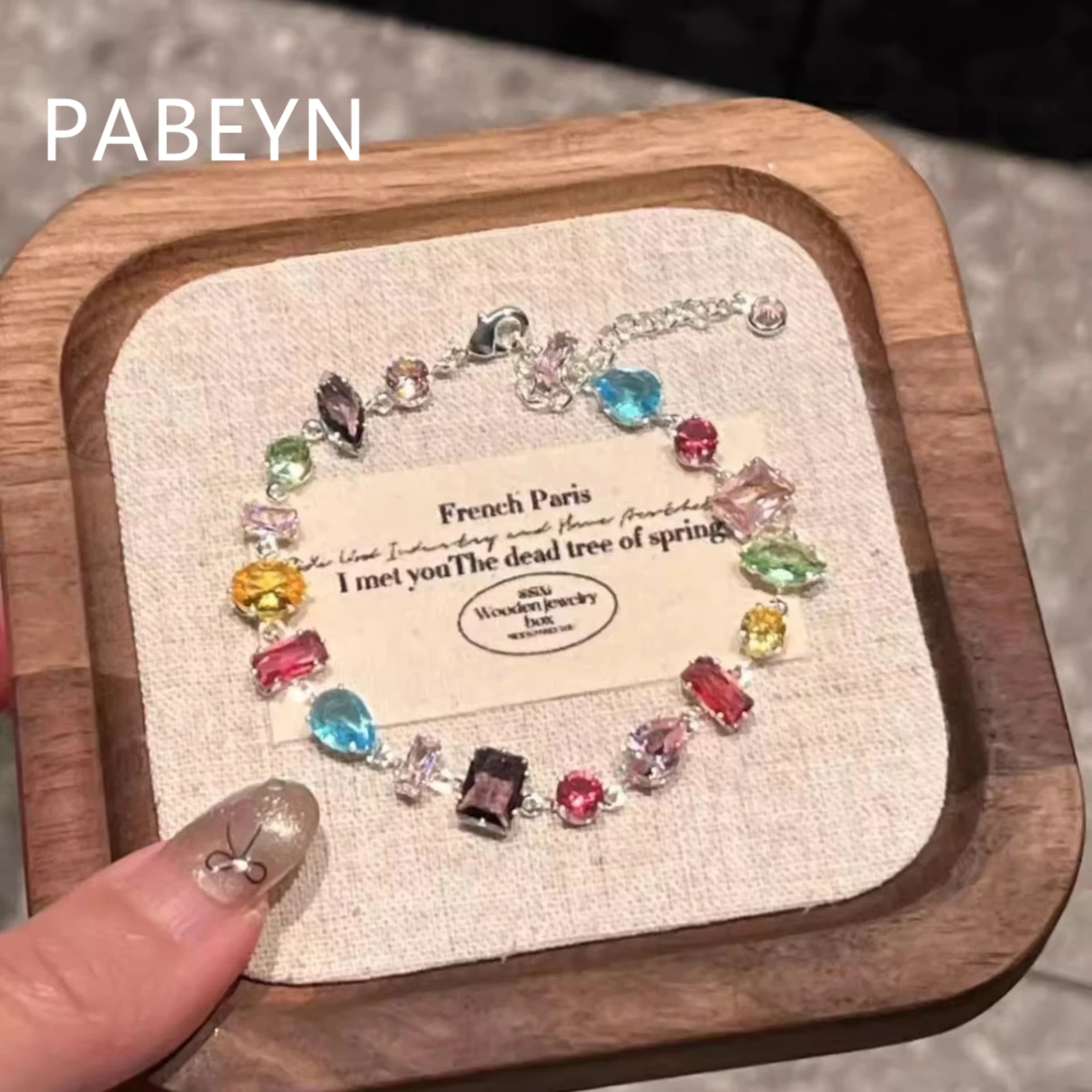 925 Sterling Silver Fashion Delicate Dopamine Colored Zircon Bracelet Birthday Party Anniversary Gift Ladies Sweet Jewelry