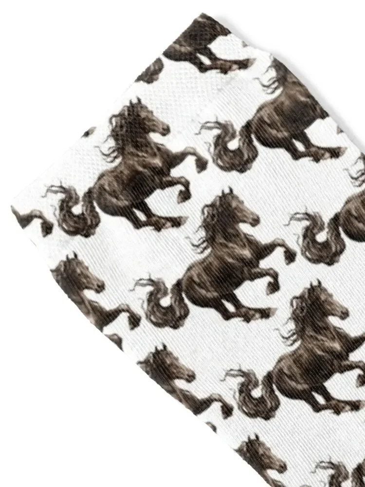 Friesian horse Socks kids winter thermal Running halloween Socks Male Women's