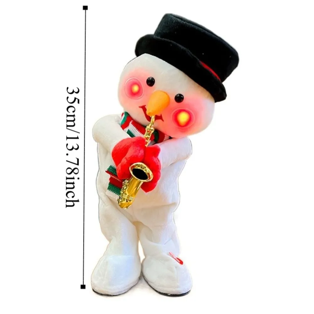Santa Claus Christmas Plush Toy Snowman Elk Funny Electric Plush Doll Ornaments Blowing Saxophone Dancing Singing Stuffed Toys