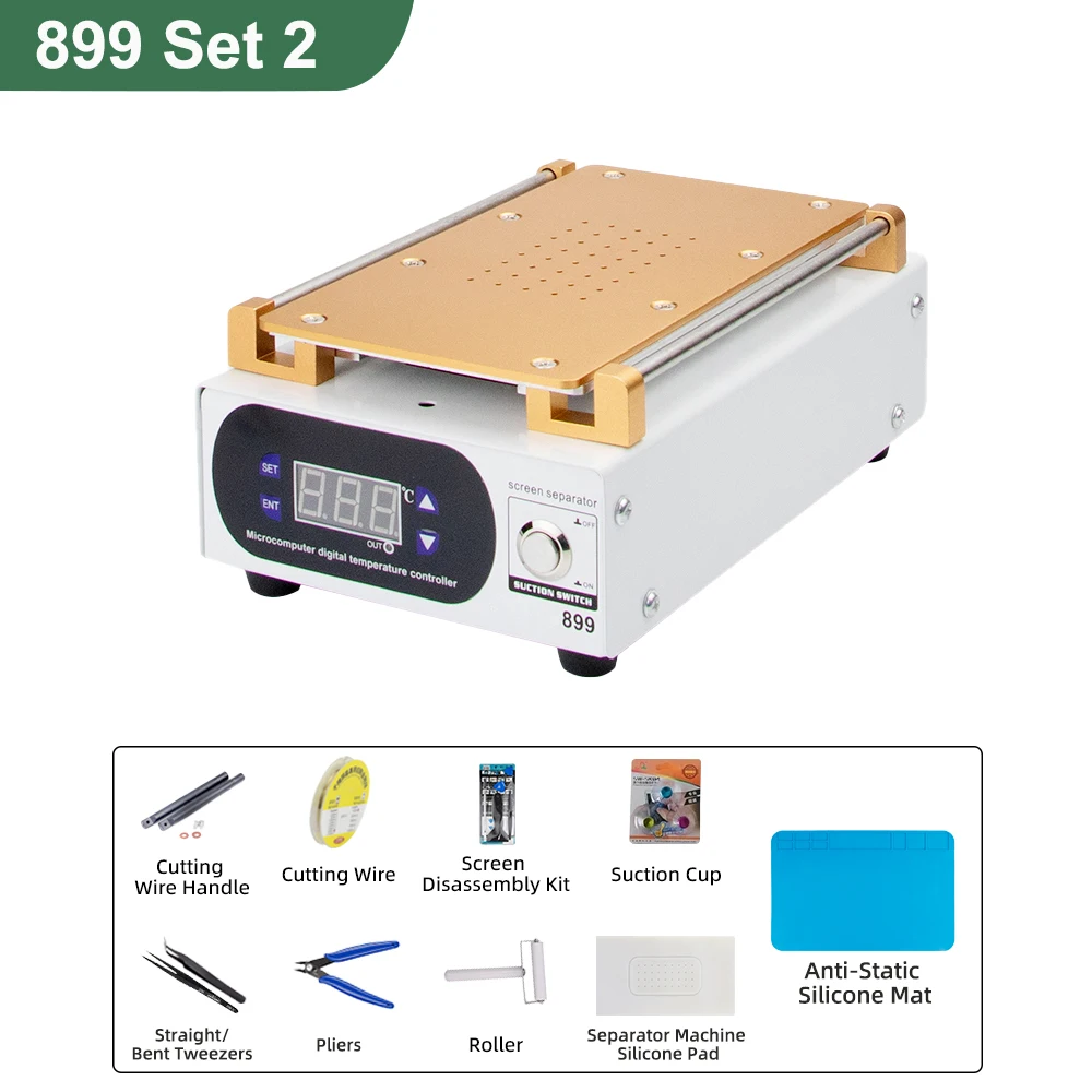 

899 машина для разделения ЖК-экрана мобильного телефона, планшета, 7 дюймов со встроенным вакуумным насосом для инструмента для ремонта стекла дисплея