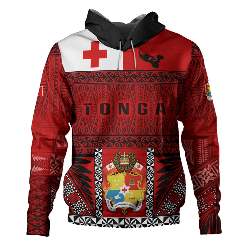 New 3D Coat Of Arms Tapa Tonga National Day Tonga Polynesian Printing Hoodies For Men Children Fashion Hooded Hoody Top Pullover