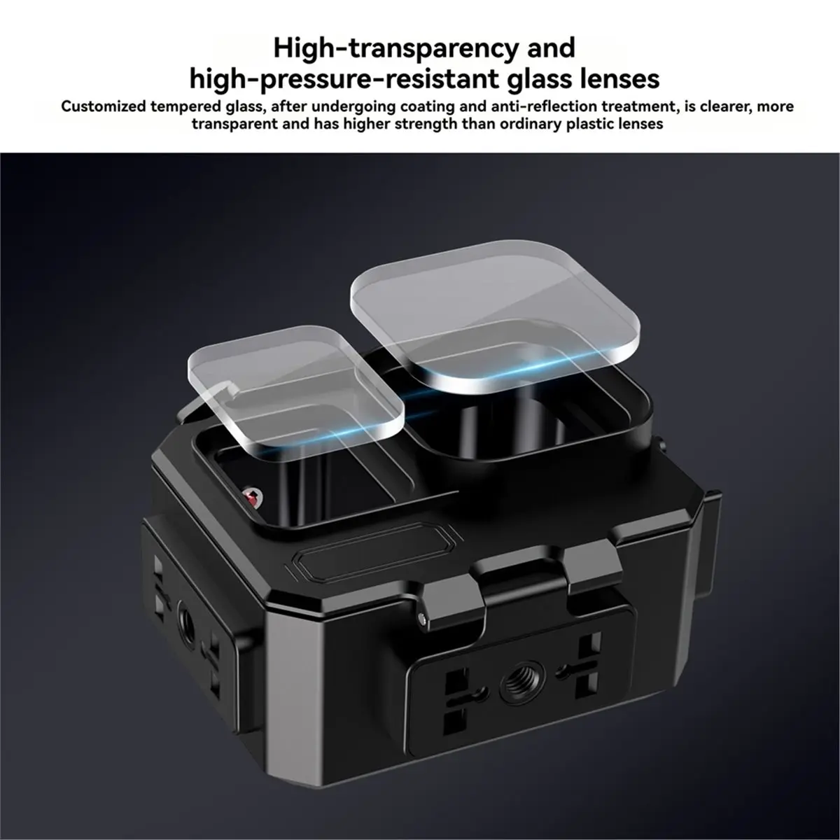 For Pro Dive Housing Case, 80m Waterproof Clear Glass Lens for Enhanced Underwater Photography