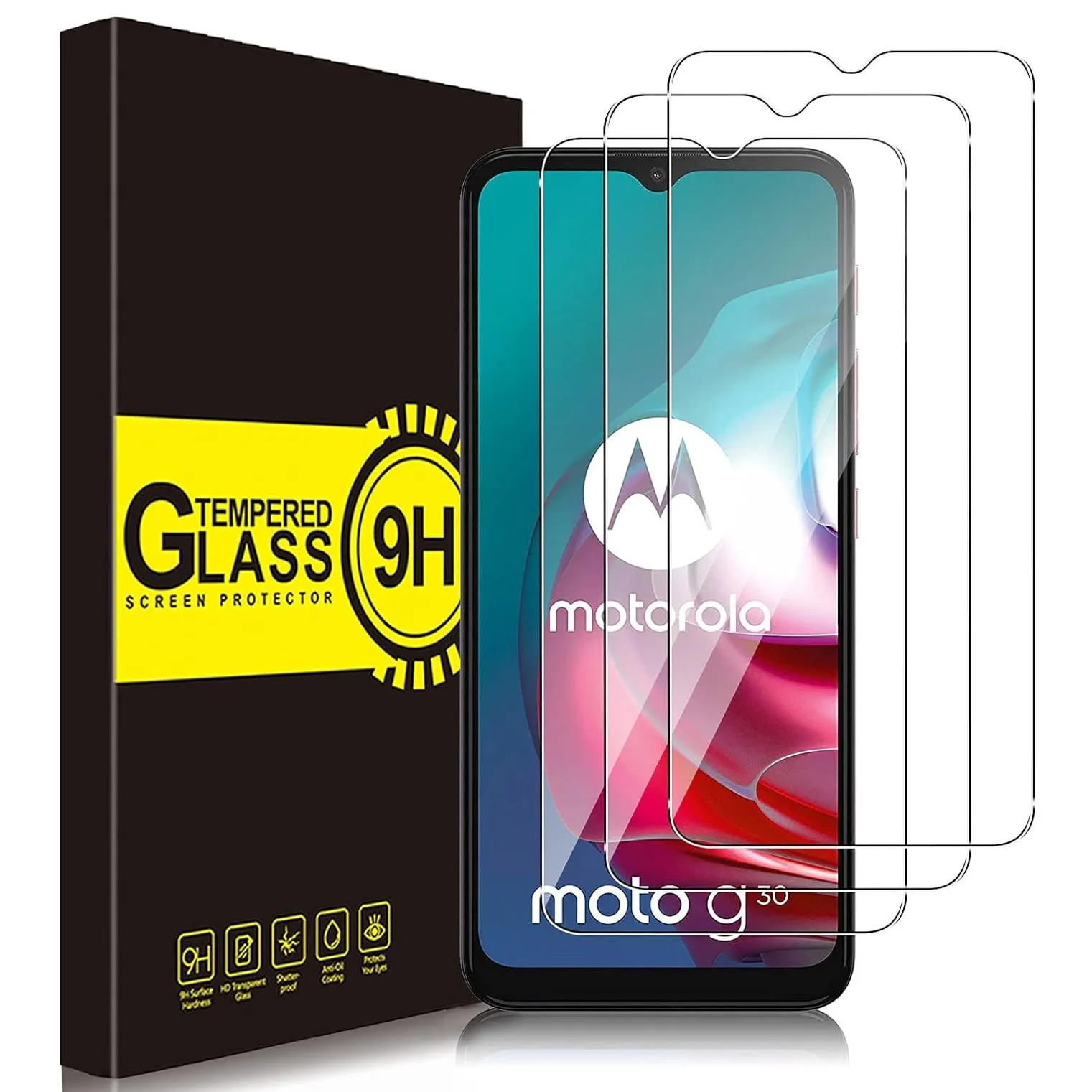 

3pcs Tempered Glass Screen Protectors For Motorola Moto G30 Glass Film