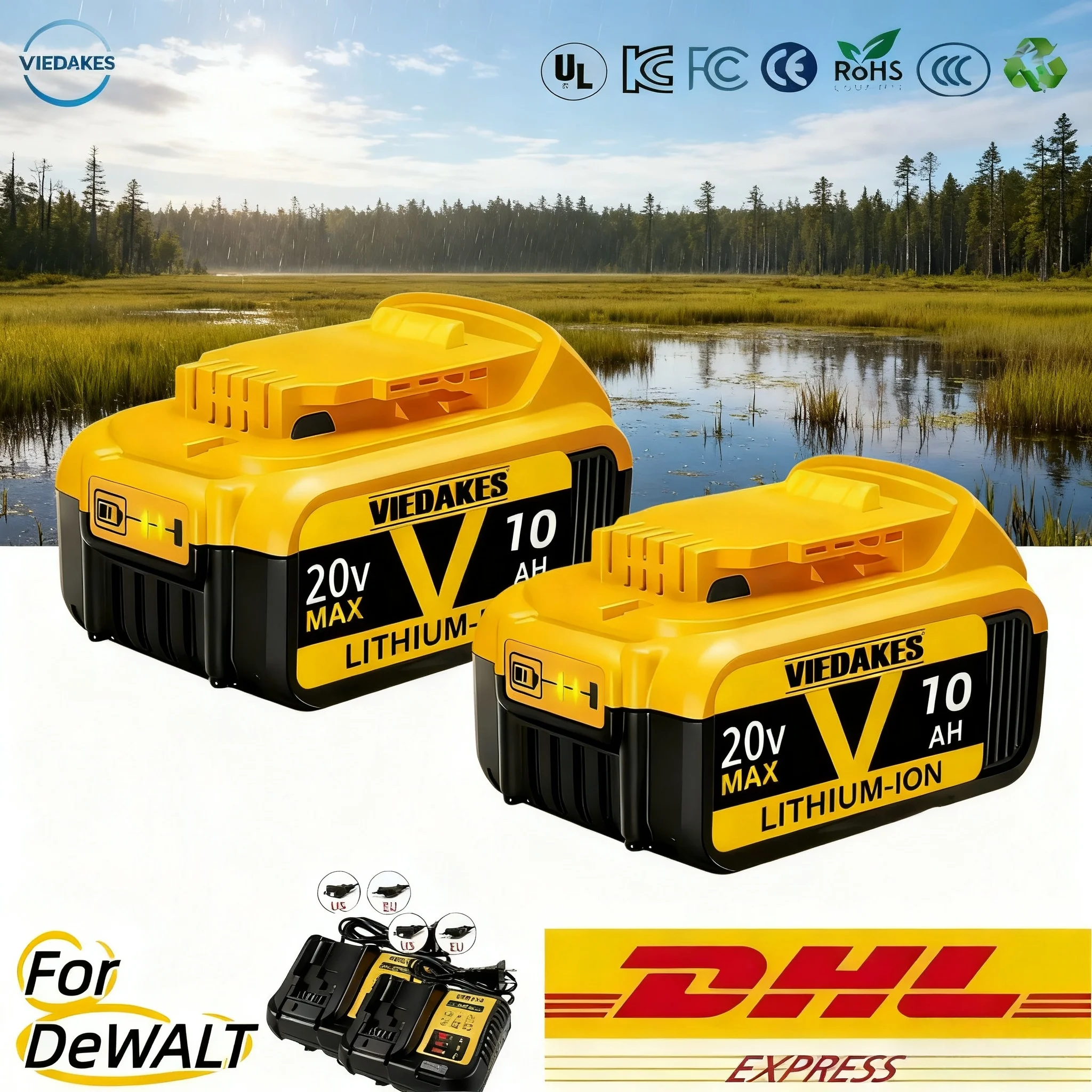 

20V 12Ah Battery for DeWalt power Tools DCF887 DCG405✅DCD791 DCF922 20V Lithium Battery⚡Replacement