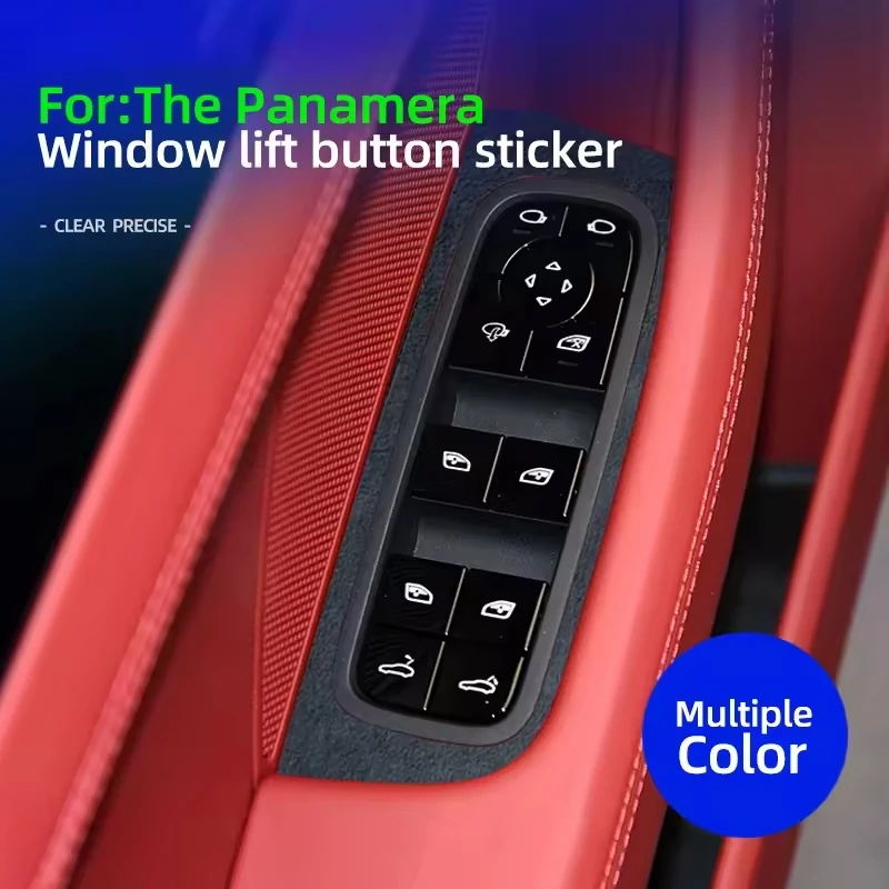 

4 шт. наклеек-накладок из искусственного меха на кнопки стеклоподъемников для Porsche Panamera 971 (2018-2024), аксессуары для тюнинга автомобиля
