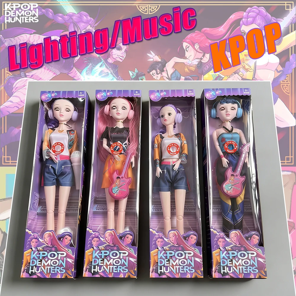 

High-Quality KPOP Demon Hunters Character Doll Toy ,With Lights/music ,Rumi Mira Zoey Decoration Girl Kids Xmas Suprise Gifts