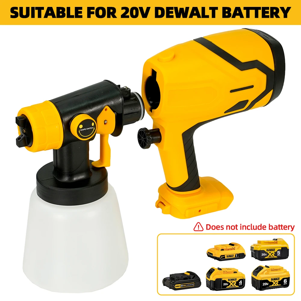 1500W Electric Cordless Spray Gun HVLP Brushless Paint Sprayer For Dewalt Makita Battery Fence Wall Coating Airbrush House Paint