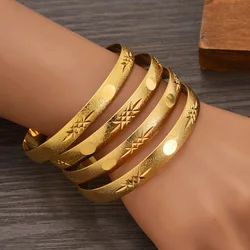 Gold Color Bangle for Women Gold Dubai Ethiopian Bracelet Africa Bangle Arab Jewelry Gold Charm Bracelet
