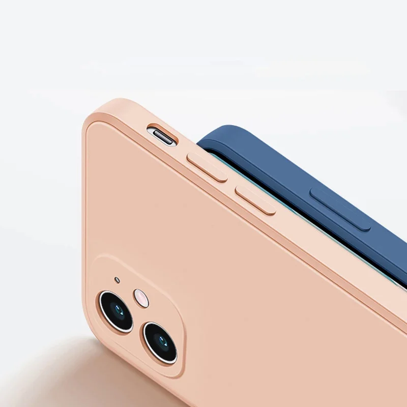 Flüssiges Silikon bunte Luxus-Handy hülle für iPhone 13 12 Mini 11 14 Pro Hülle 7 8 14 plus se 2020 x xs max xr weiche Rückseite – Detail 5
