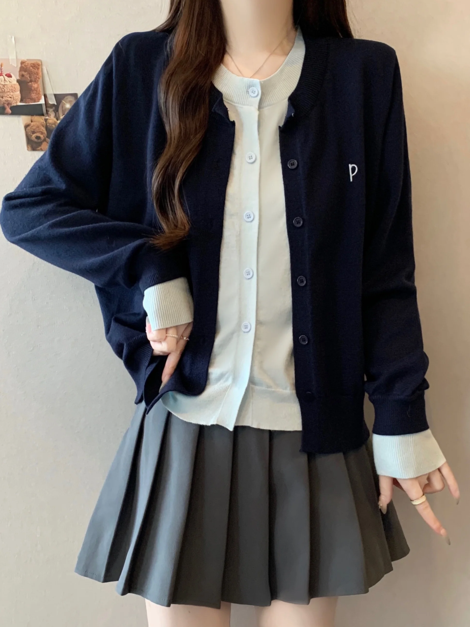 

plus Size Women's Knitted Sweater Coat with Embroidery High Waist Design Color Blo Slimming Top Cover Stoh for Autumn Wi...