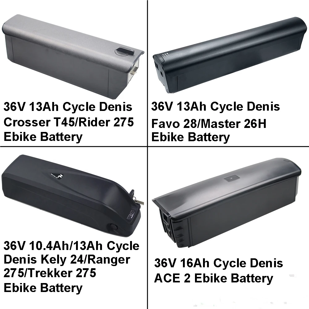 

36V 10.4Ah 13Ah 16Ah Electric Bike Battery for Cycle Denis Crosser T45 Rider Ranger Trekker 275 Favo 28 Master 26H Kely 24 ACE 2