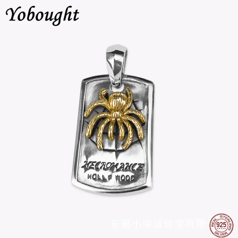 NEW 925 Sterling Silver Personalized Spider Pendant For men European And American Retro Thai Silver Ha Xi Punk Jewelry