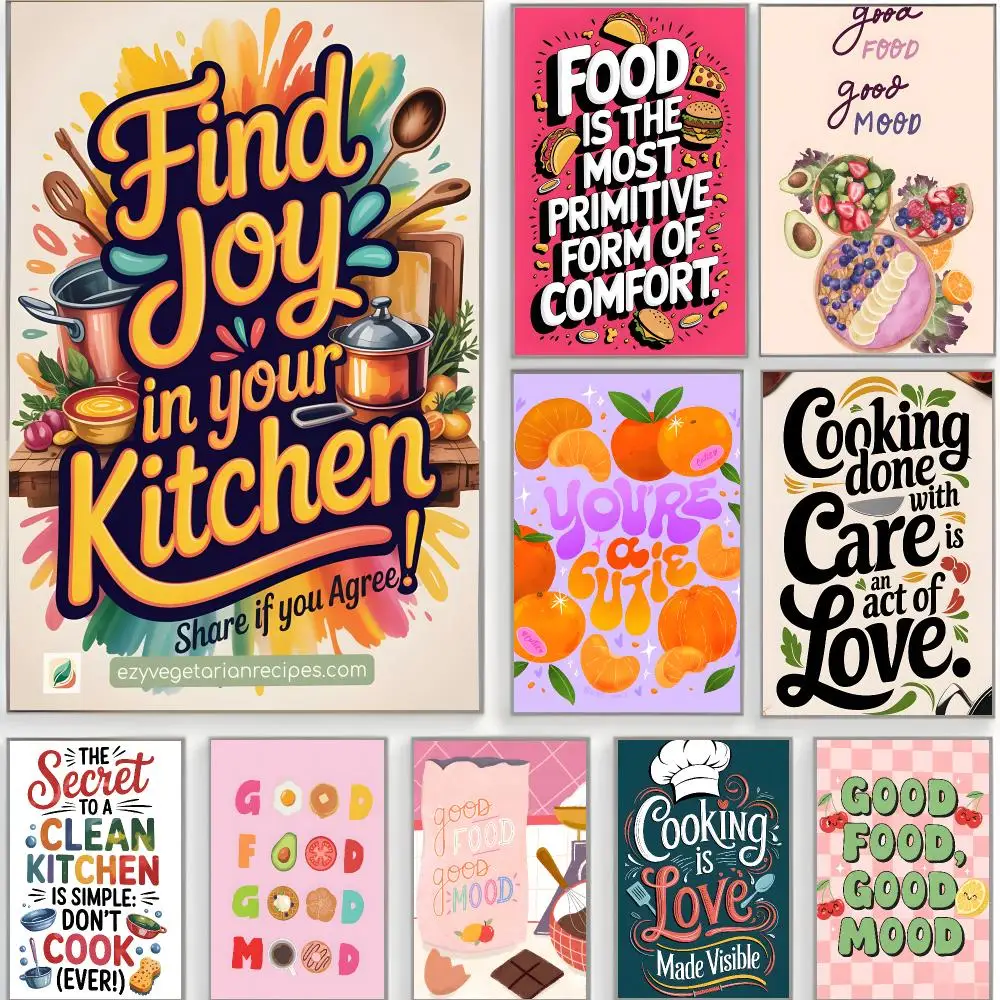 cute quote c-color food art quote Poster Classic Wall Art  Home Decor  Peel and Stick Unframed