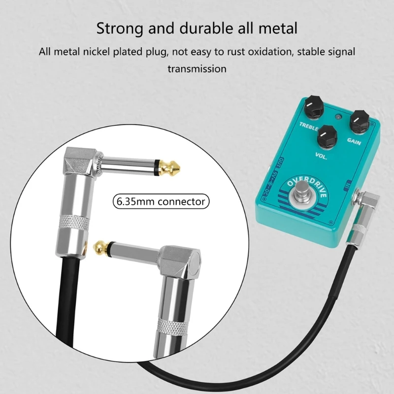 Guitar Patch Pedal Cable 50/30/15cm Professional Right Angle Guitar Effect Pedal Cord Copper Wire Guitar Accessories