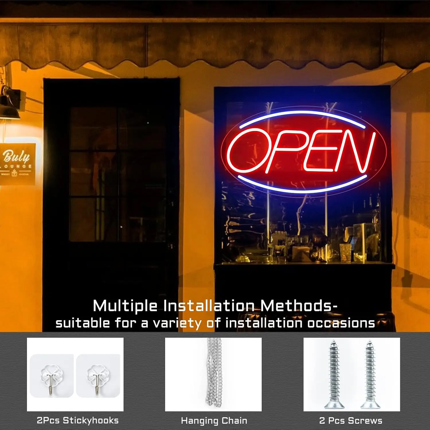 Letreros abiertos para negocios ultrabrillantes con interruptor de encendido/apagado para ventana delantera, puerta de vidrio, tienda, floristería, Bar, salón, cafés, Pub