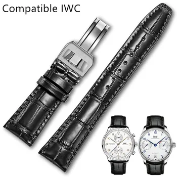 IWC replacement straps classic crocodile texture matching leather watch strap