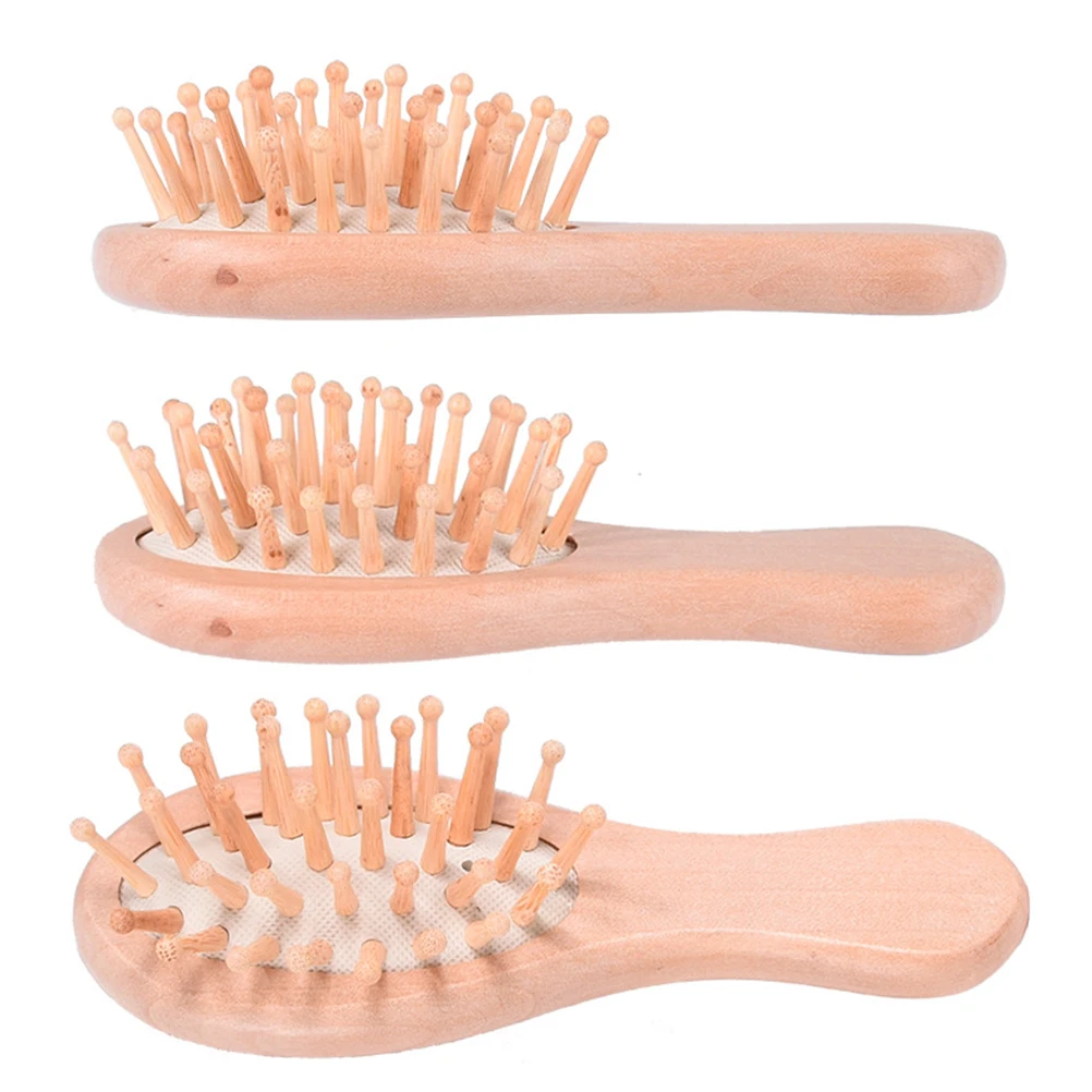 

Massage 12X4X3Cm Natural Beech Cushion Airbag Cushion Massager Comb Hair Brush For Scalp Detangling Paddle Comb