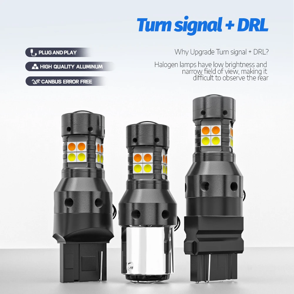 2pcs For Jeep Compass MK MP 2006-2020 Dual Mode LED Turn Signal+Daytime Running Light DRL 2010 2011 2012 2013 Canbus Accessories
