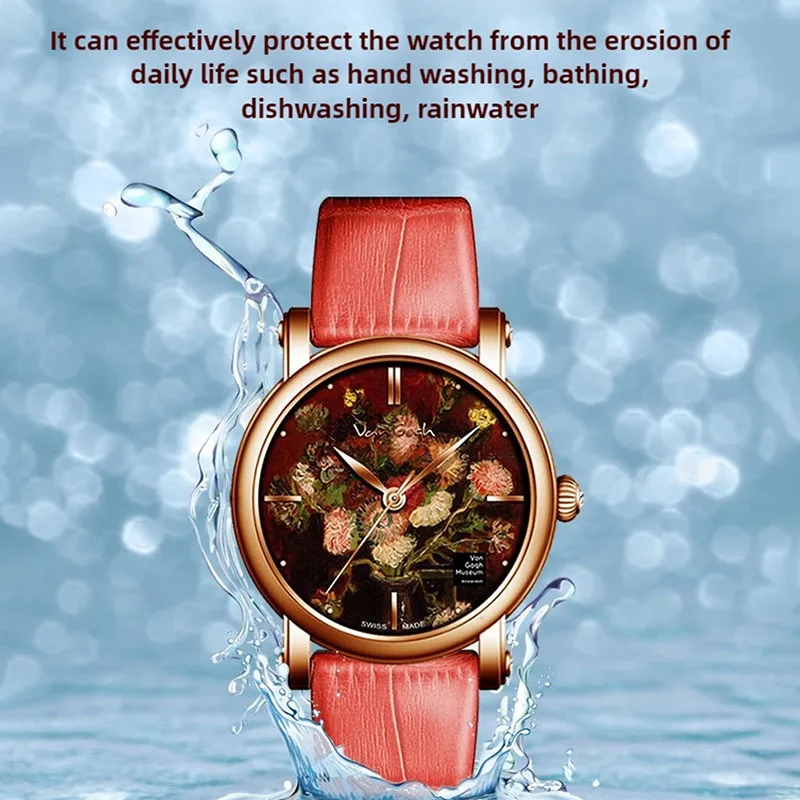 VAN GOGH  Women Watch Luxury Original Brand Quartz Watch Draw Painting 2025 New Elegant Fashion Waterproof Wristwatch Gifts