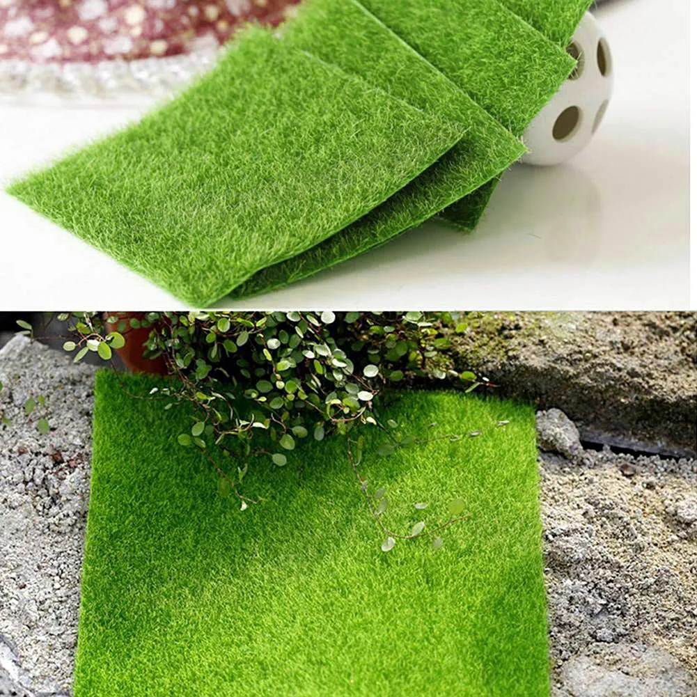 1Pc Artificial Lawn Grass Turf Interlocking Grass Tile Lawn Rug For Garden Bonsai Home Aquarium Artificial Lawn DIY Decoration