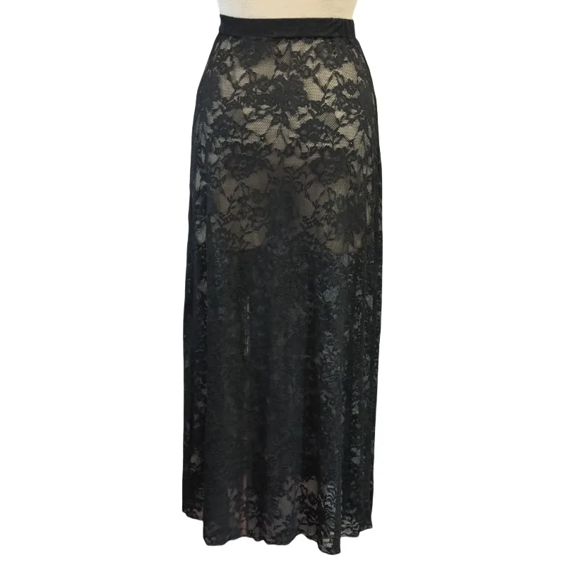 

2025 autumn women's clothing solid color slim-fit hip-wrapped street fashion high-waisted lace skirt