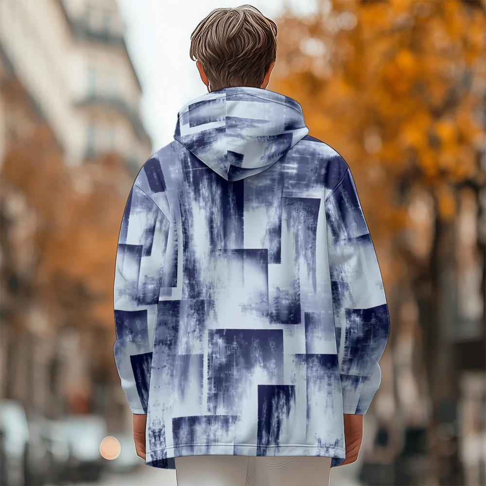 Man winter clothing, New in Down Coats, Simple style blue and white design cotton-padded jacket clothing, feather pocket zipper