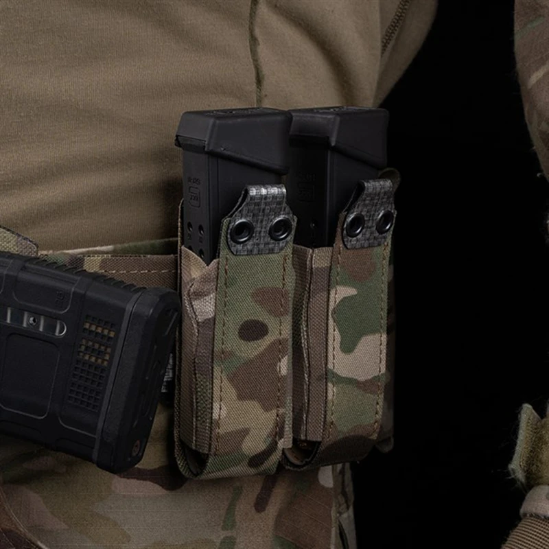 Bolsa portacargadores táctica MOLLE elástica para 9mm y linterna - imagen 2