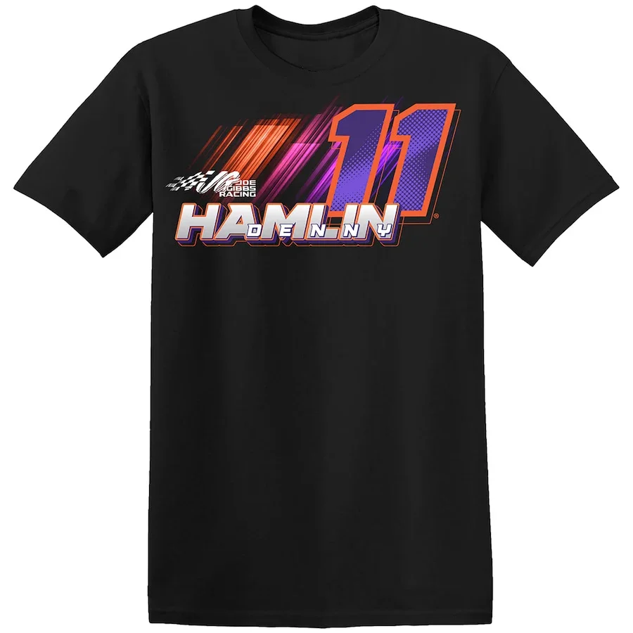 تي شيرت Denny Hamlin 11 Motor Sports Racing للرجال رياضي خفيف الوزن من القطن كلاسيكي بأكمام قصيرة ورقبة مستديرة #3