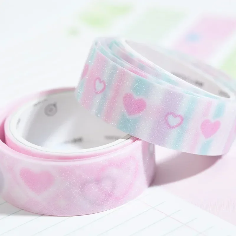 5Rolls/Set Korean Fine Flash Washi Tape Set Dream Selling Galaxy Cute Girl Sticker Handbook DIY Material Loop Stickers