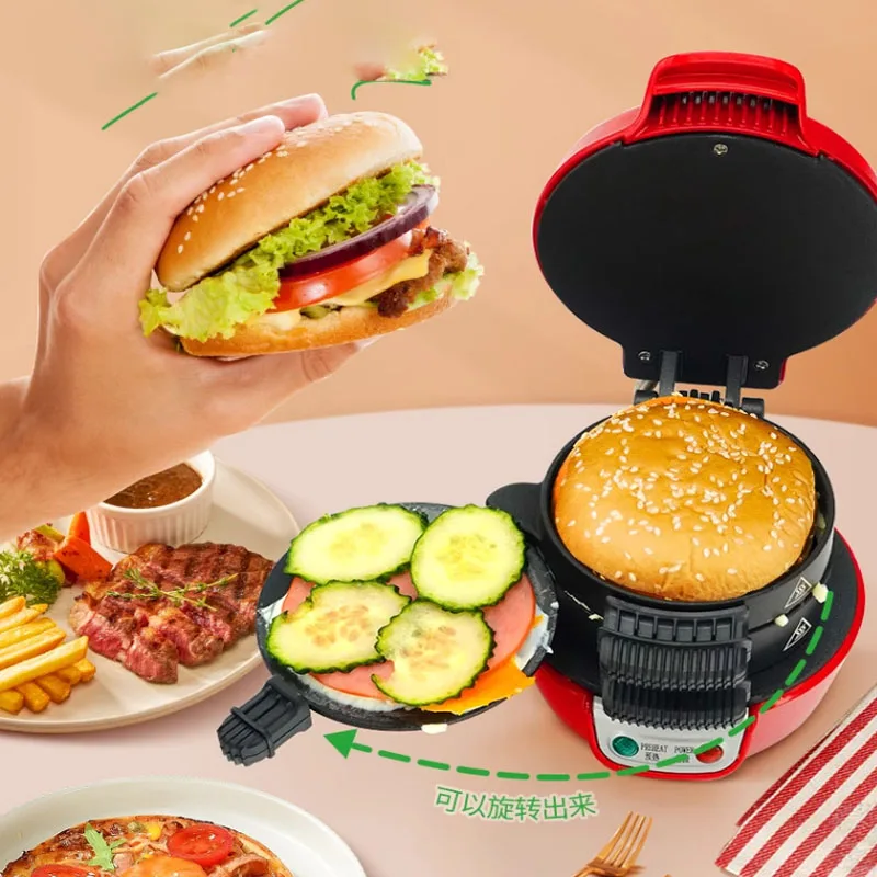 Electric Hamburger Machine Household Double-sided Heated Sandwich Breakfast Machine