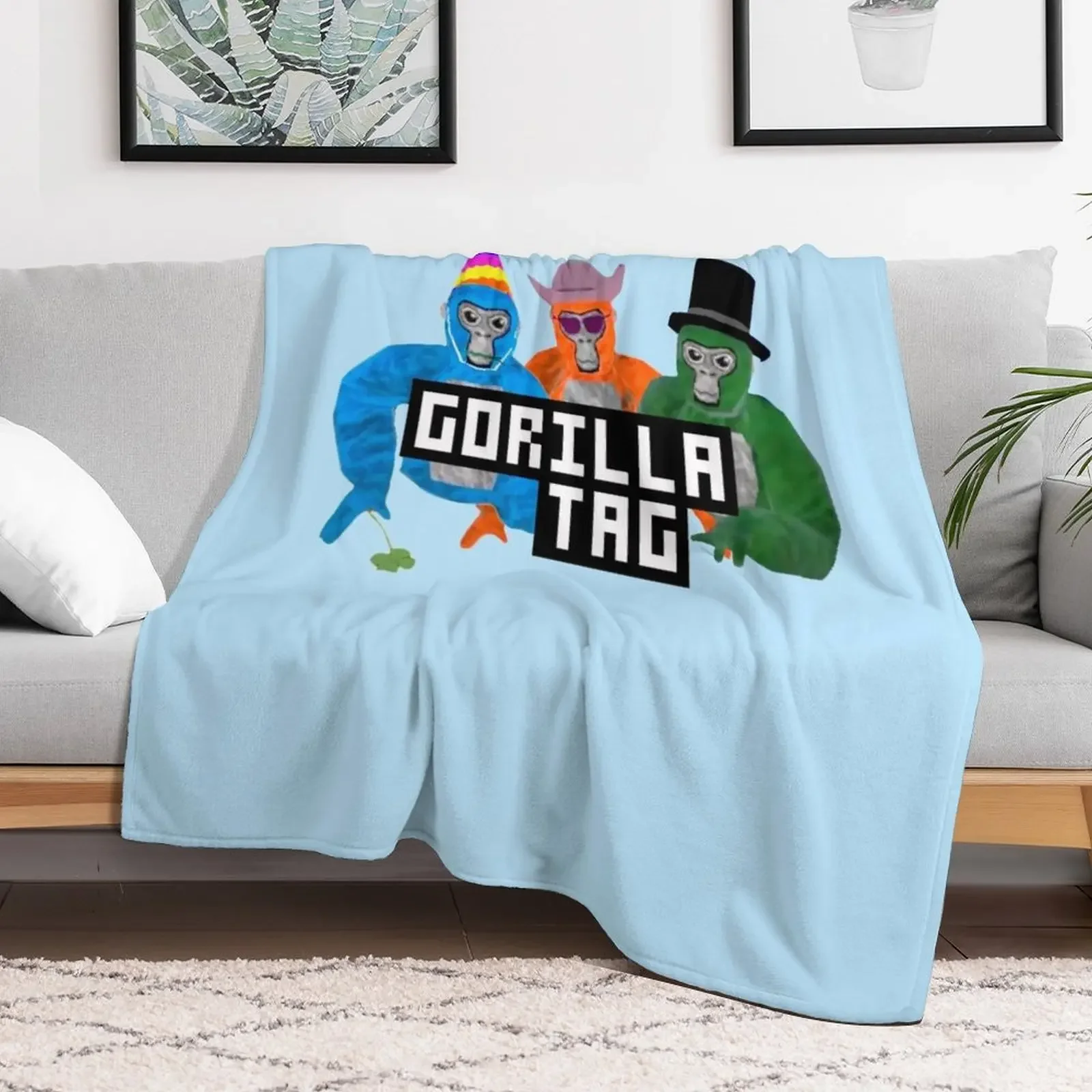 Gorilla Tag Party Hat Gorilla Tag Merch Men Women Shirt Boy Girl Young Shirt Hoodie Long Sleeve Sweatshirt Throw Blanket