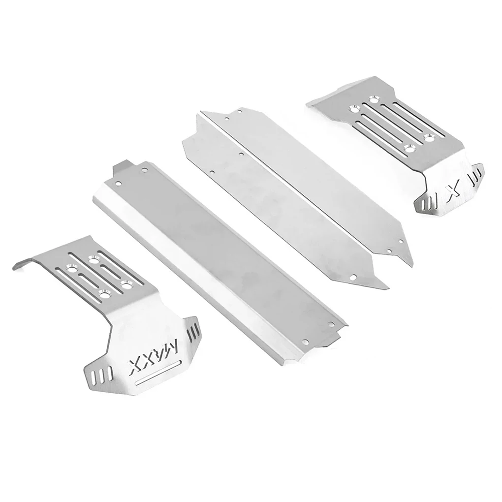 5pcs Extended Version Front Rear Chassis Armor Skid Plate Stainless Steel Protector for TRAXXAS MAXX 1/10 RC Upgrade Parts