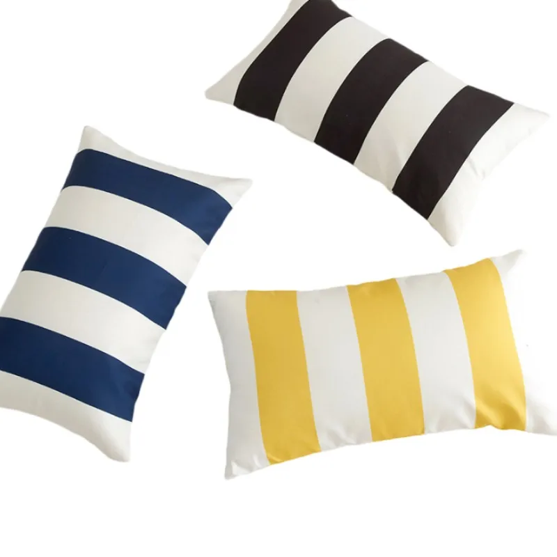 Waterproof Wave Width Bar Cushion Cover 30x50/45x45cm Island Holiday Lifestyle Outdoor Garden Chair Pillow Case Home Decoration