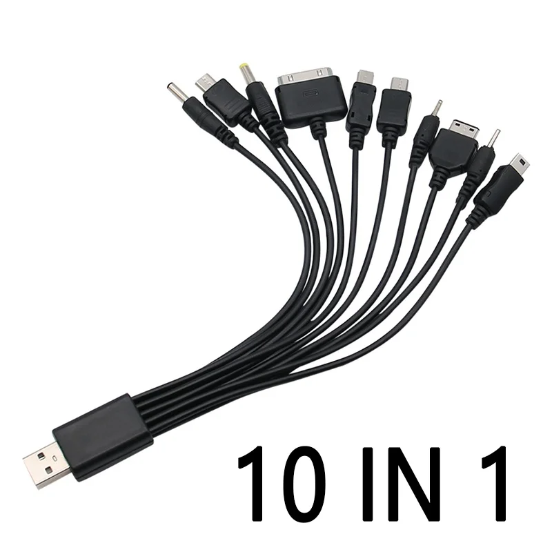 Universal USB To Multi Plug Cell Phone Charger Cable 10 to 1 USB Cable For Samsung Xiaomi Huawei Google OPPO MP3 Charger Cable