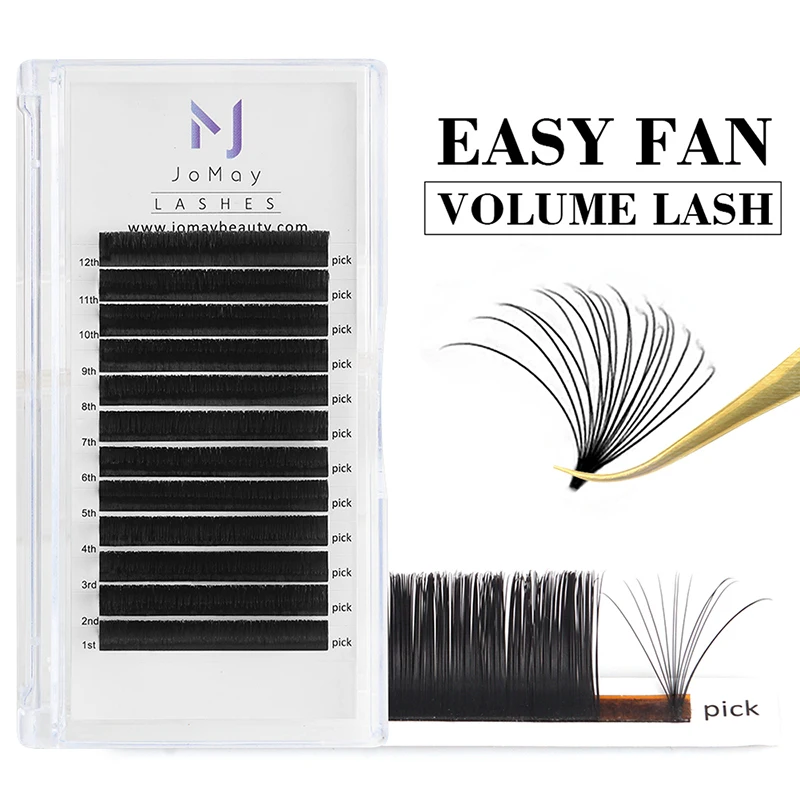 Jomay 0.03/0.05/0.07 C D curl Easy Fanning Lashes Volume Mega Eyelashes Extension Self Blooming Eyelashes