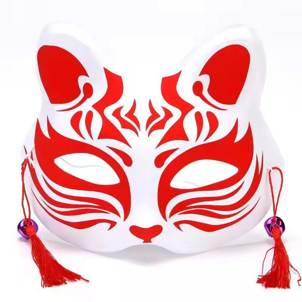 2Pcs Portable Japanese Anime Foxes Mask Hand-Painted Cosplay Half Face Masks Anime Exquisite Anime Cosplay Accessories Festival