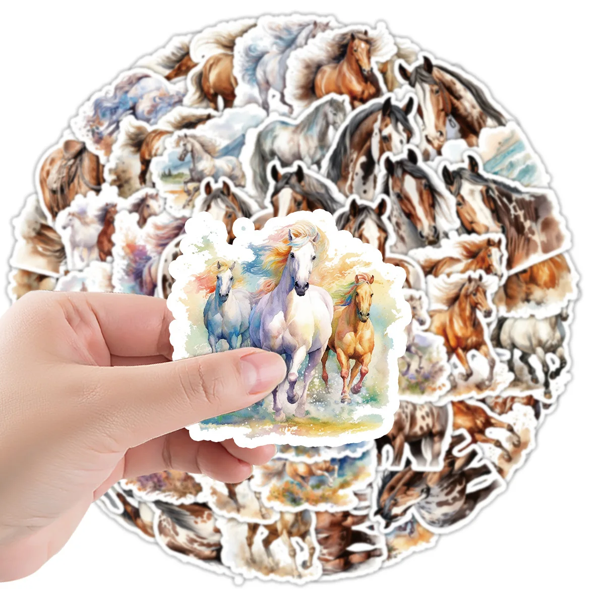 10/50pcs Cute Cartoon Horse Graffiti Stickers Aesthetic Decals Toy DIY Luggage Laptop Motorcycle Phone Car Cool Animal Sticker